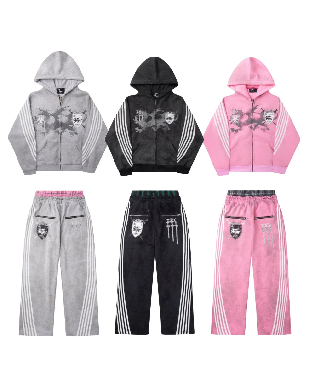 COZY WORLDWIDE ROYAL KNIGHT CLUB WAXED TRACKSUIT PINK