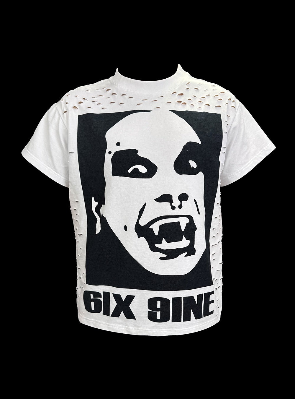 【99CLUB】 Vampire Graphic Cutout Tee