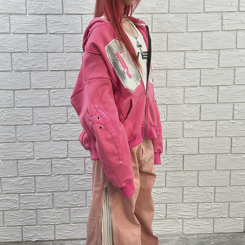 COZY WORLDWIDE Sweaters 00 Knight Club Zip Hoodie Pink