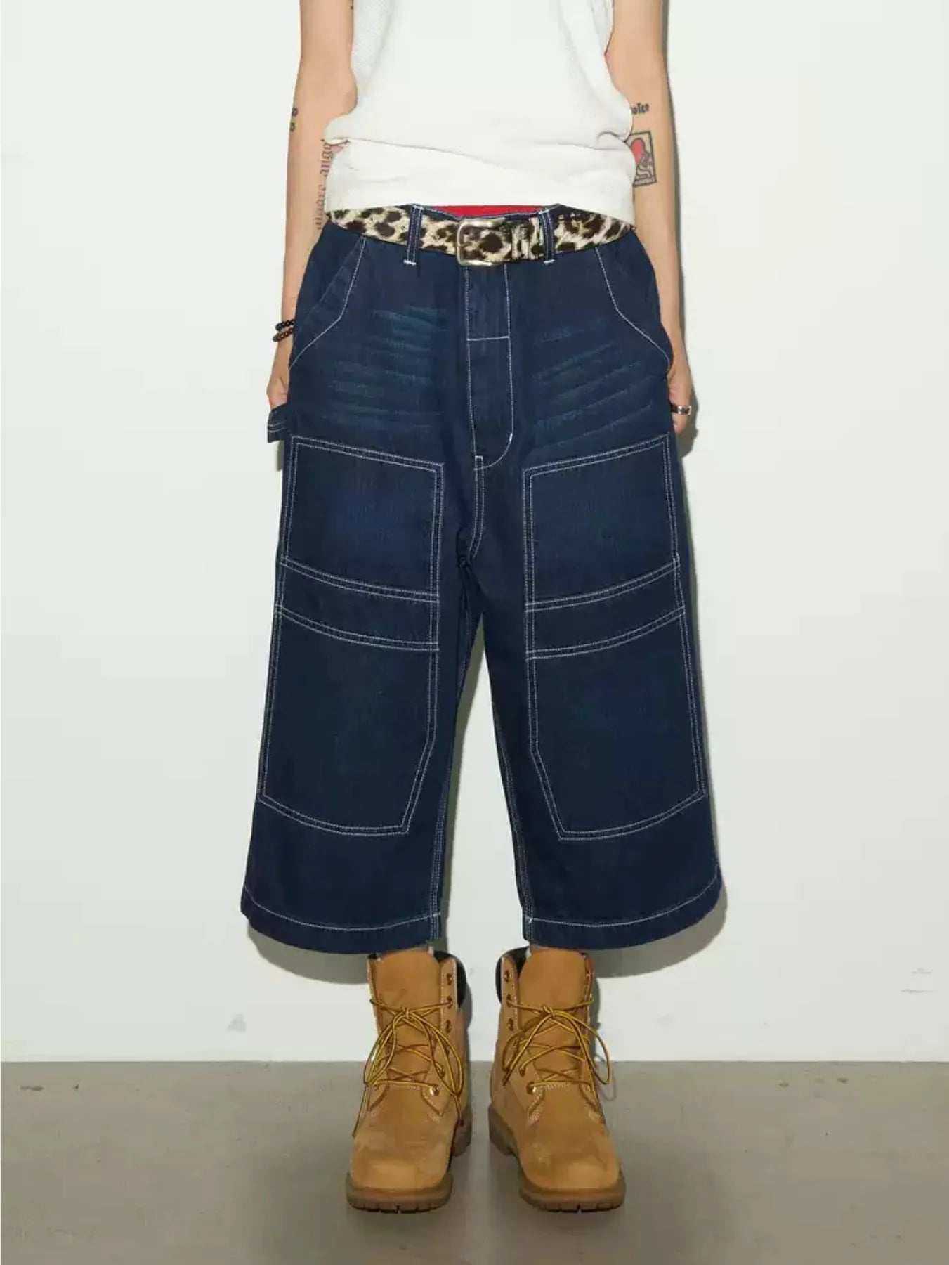 【MICHINNYON】Stitch Denim Shorts