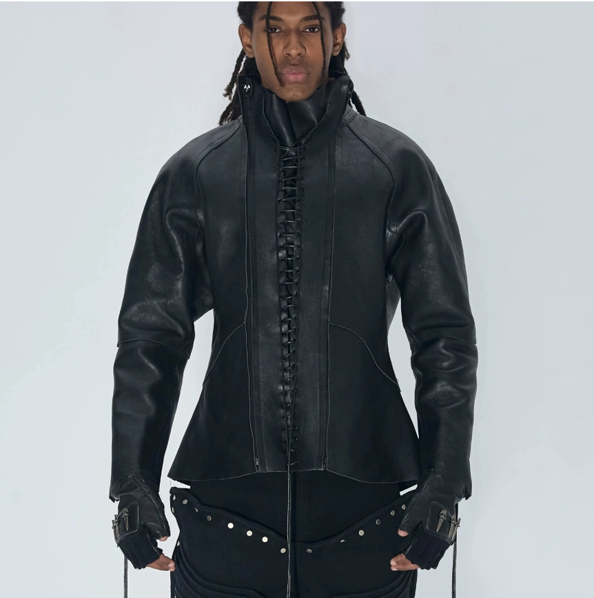 Fourth3ex 25SS Medieval corset leather jacket