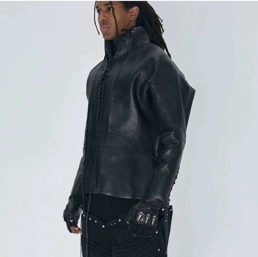 Fourth3ex 25SS Medieval corset leather jacket