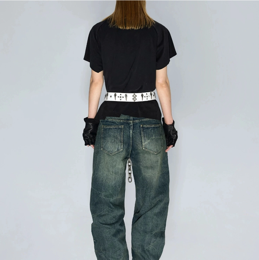 Fourth3ex 25SS Water ripple scimitar jeans