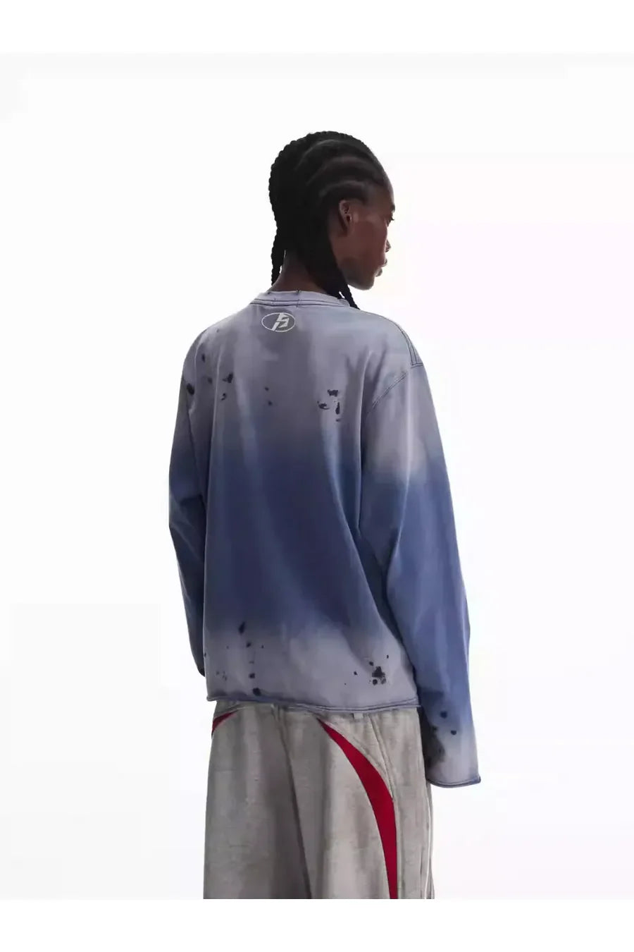 Blue Distressed Racing Flame Print T-Shirt