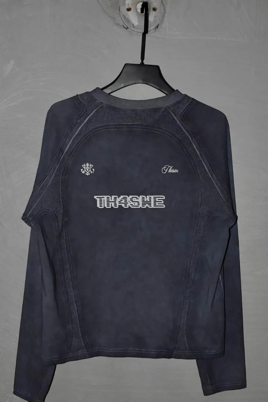 Cross Holy Flame Patchwork Waffle Long Sleeve T-shirt