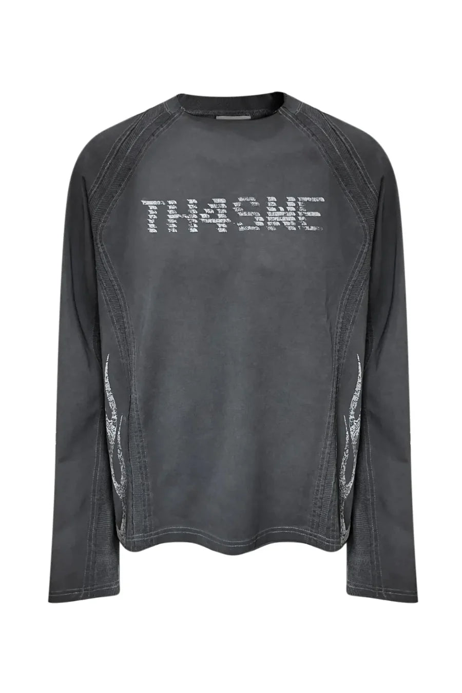 Cross Holy Flame Patchwork Waffle Long Sleeve T-shirt