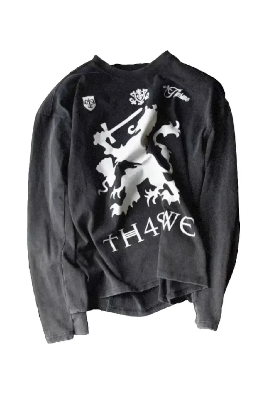 Lion Club Patchwork Washed Jersey Long Sleeve T-shirt