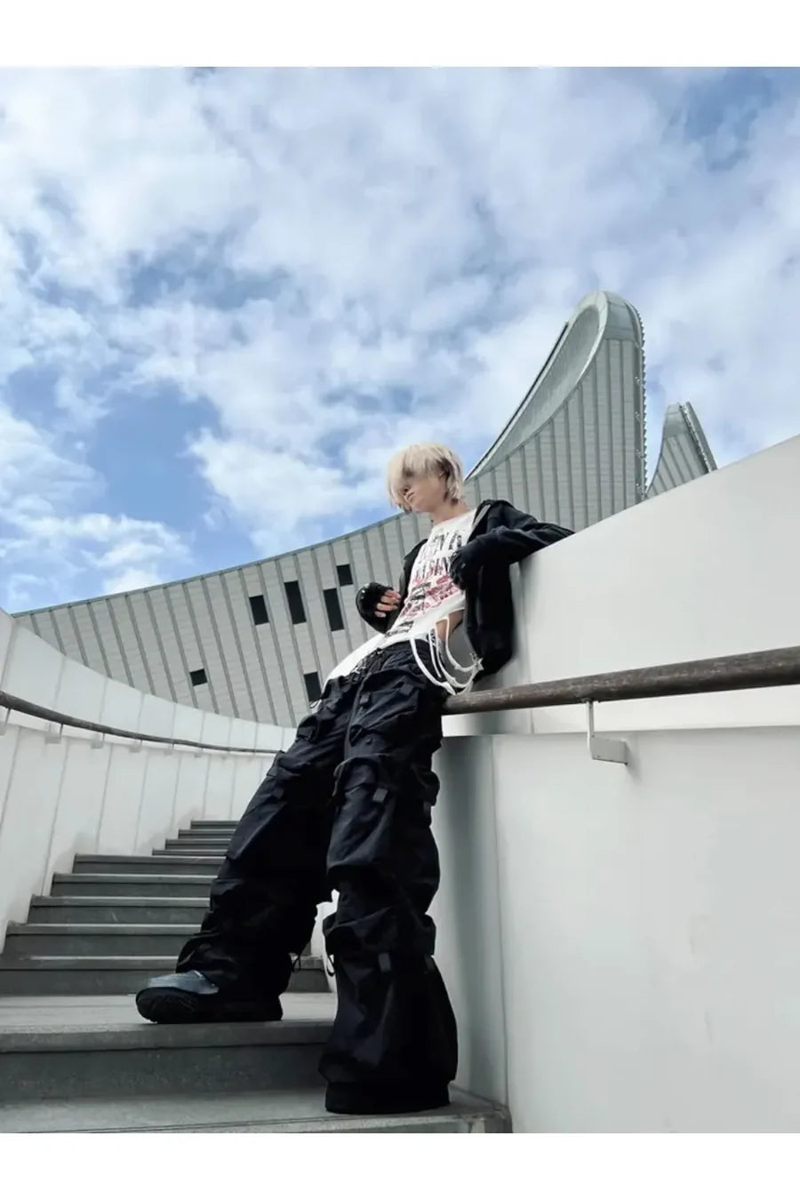 New Vintage Phoenix Punk Floral Print Crushed Long Sleeve