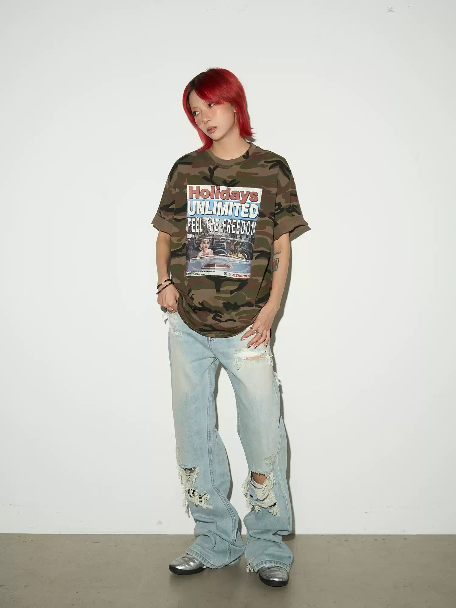 【MICHINNYON】Camouflage tee