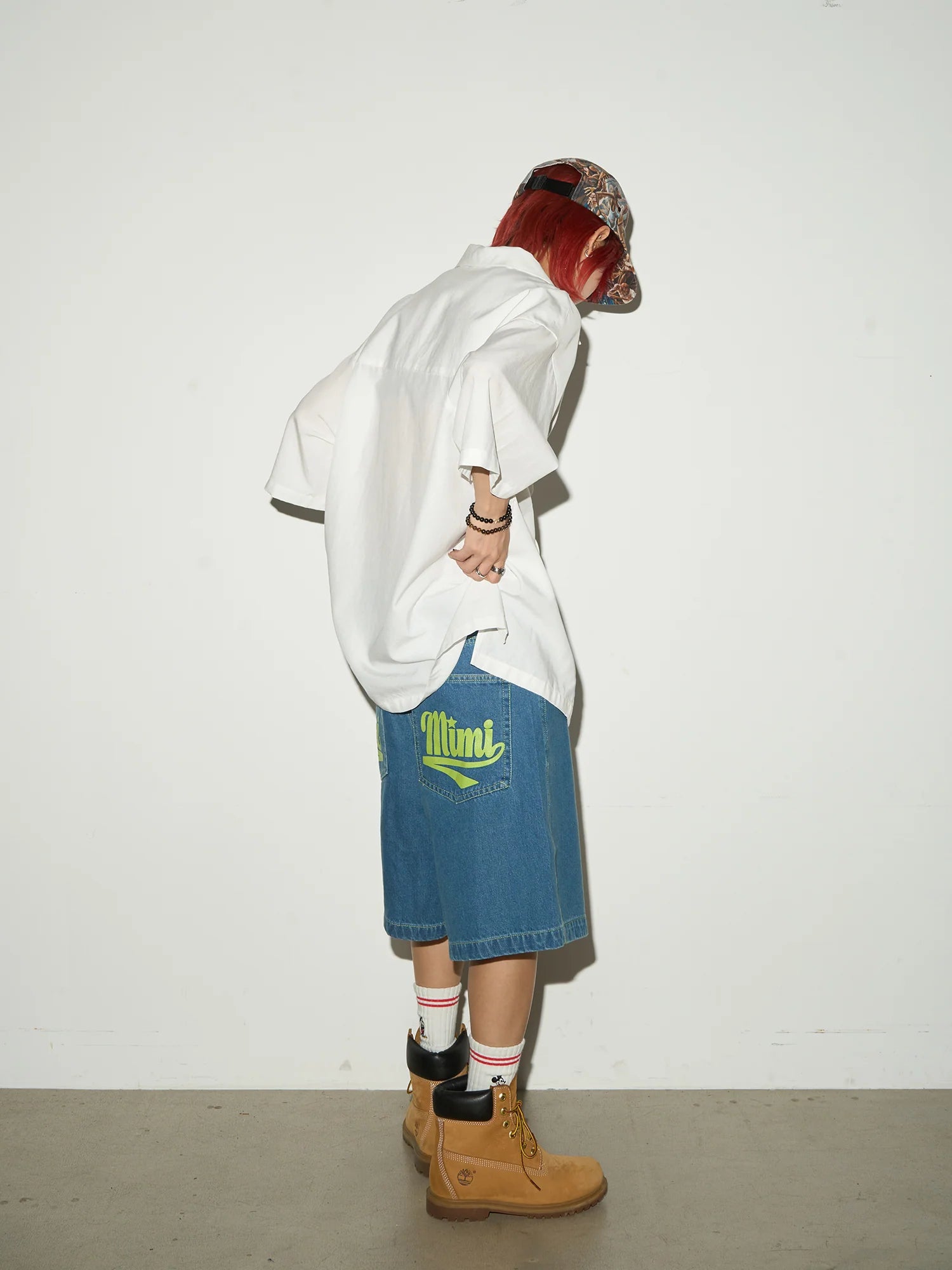 【MICHINNYON】Back Print Baggy Denim Shorts