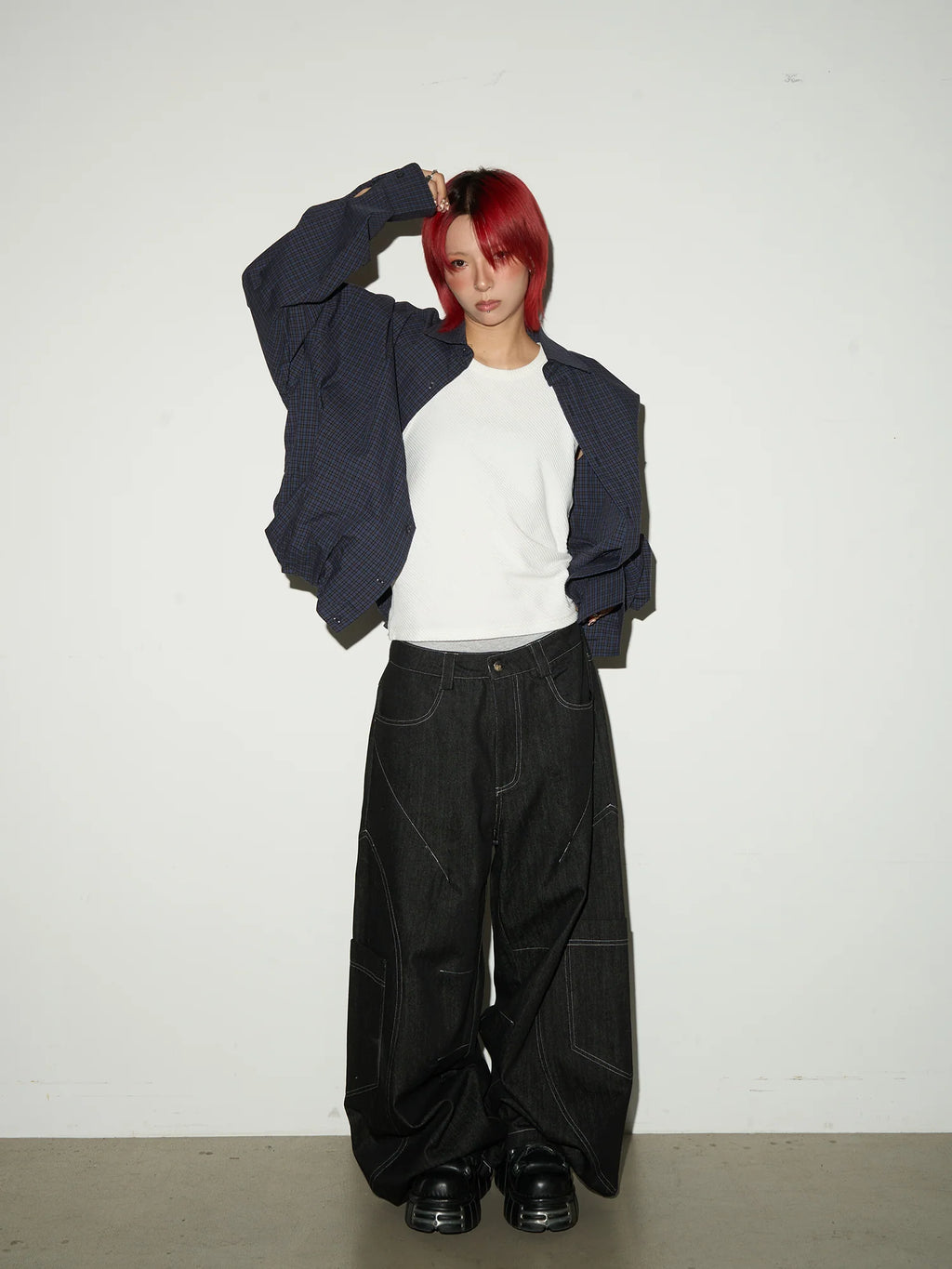 【MICHINNYON】Pocket design wide denim