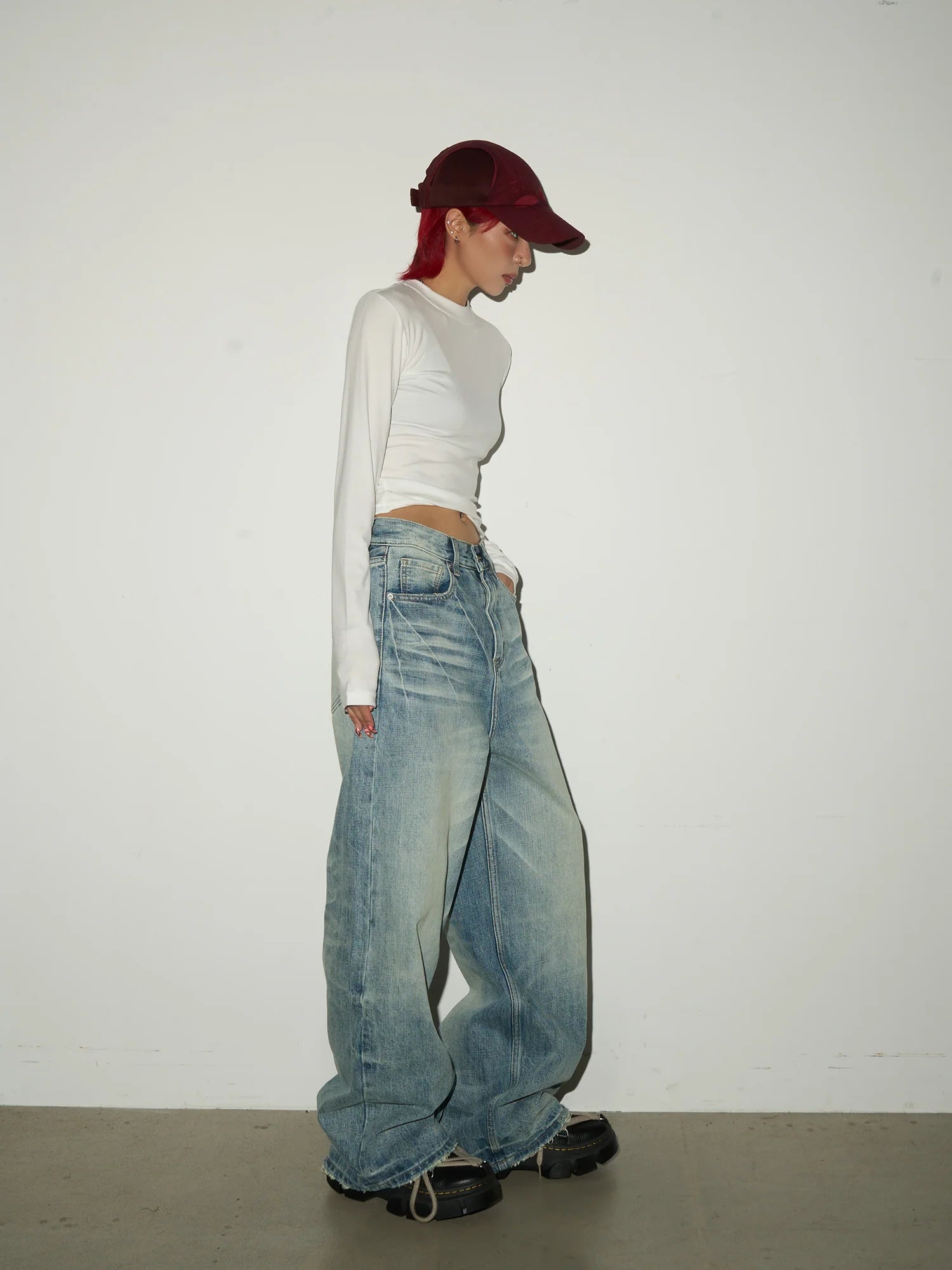 【MICHINNYON】Vintage Wash Loose Denim