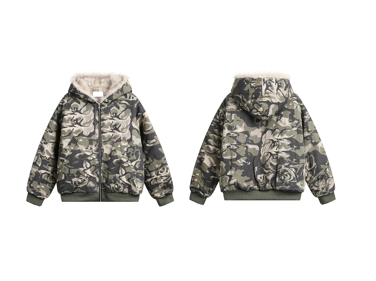 【MICHINNYON】camouflage hoodie jacket
