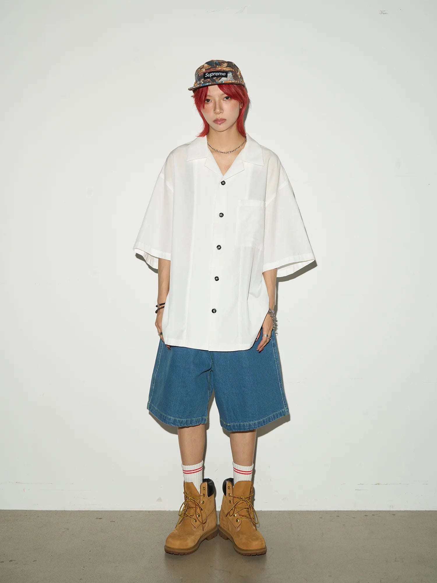 【MICHINNYON】Back Print Baggy Denim Shorts
