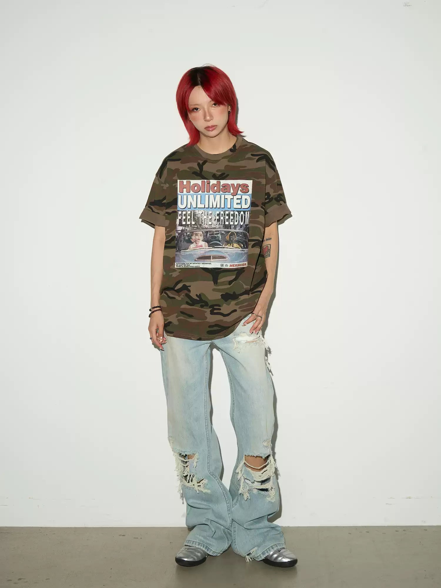 【MICHINNYON】Camouflage tee