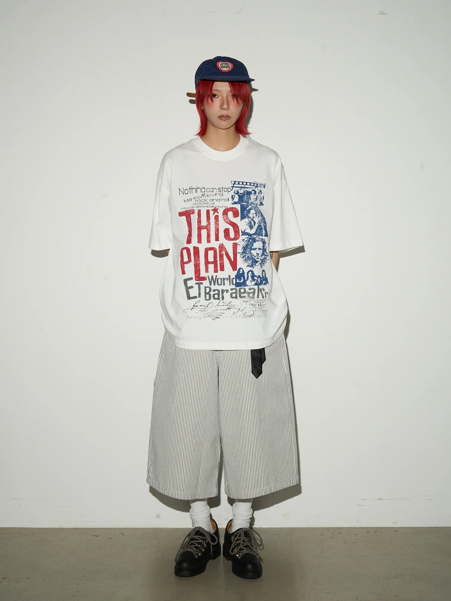 【MICHINNYON】Balloon silhouette stripe shorts