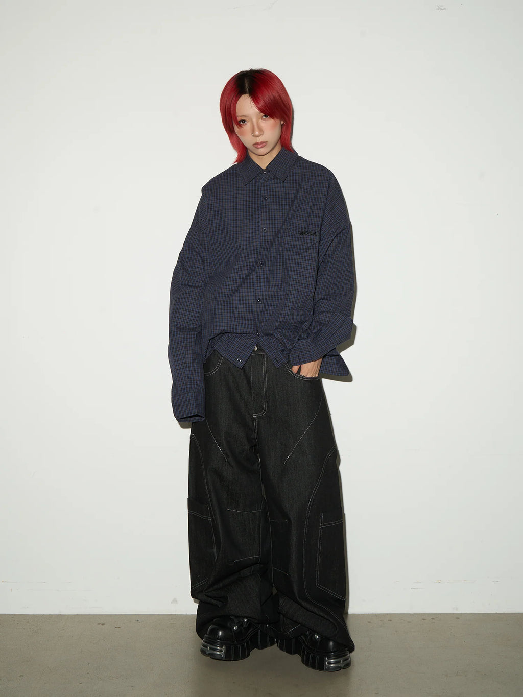 【MICHINNYON】Pocket design wide denim