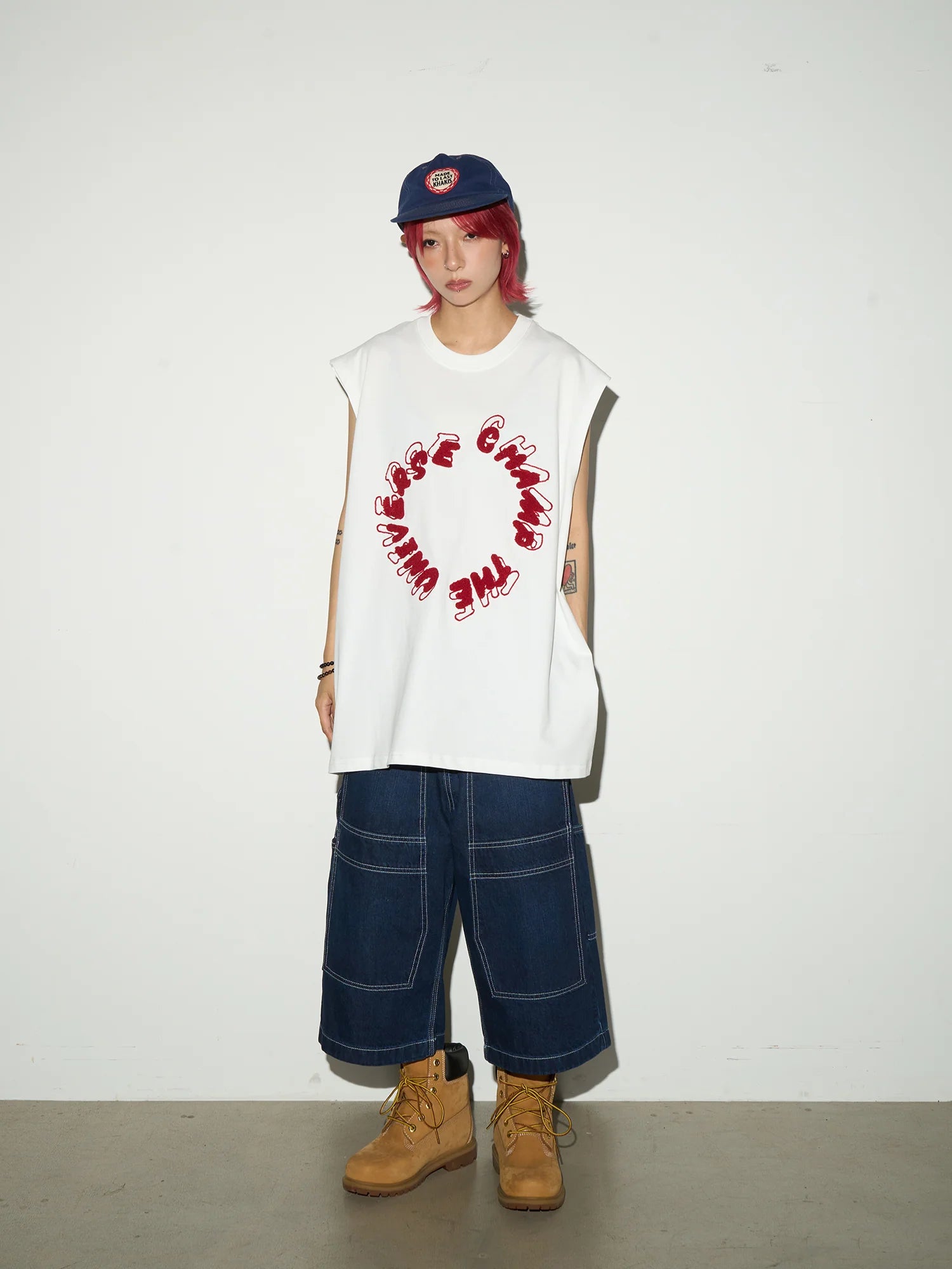 【MICHINNYON】Stitch Denim Shorts