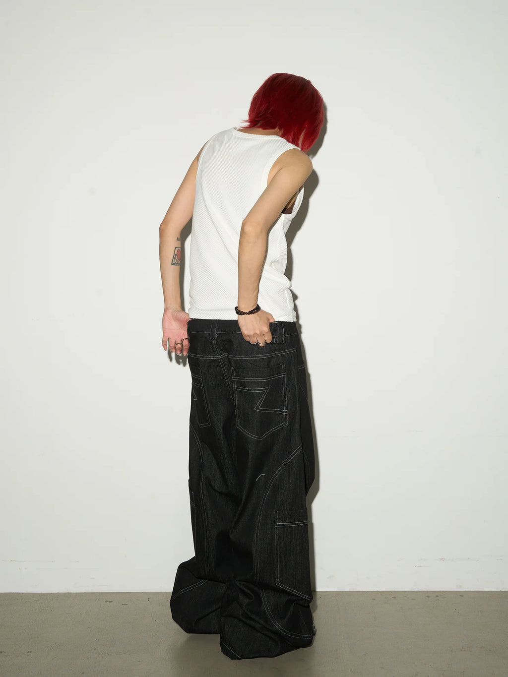 【MICHINNYON】Pocket design wide denim