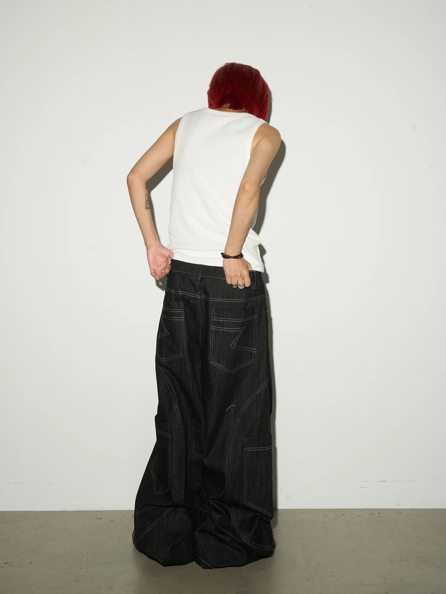 【MICHINNYON】Pocket design wide denim