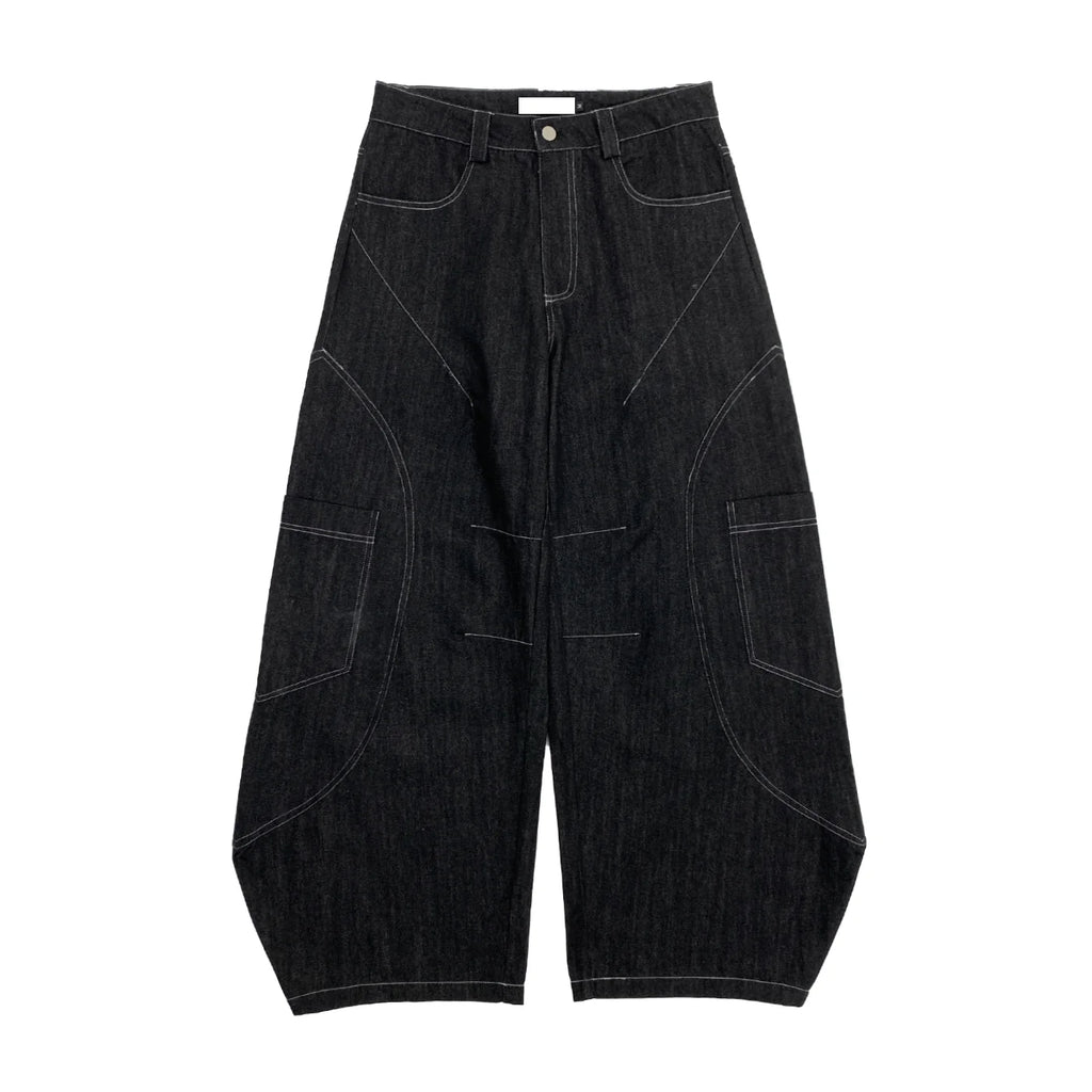 【MICHINNYON】Pocket design wide denim