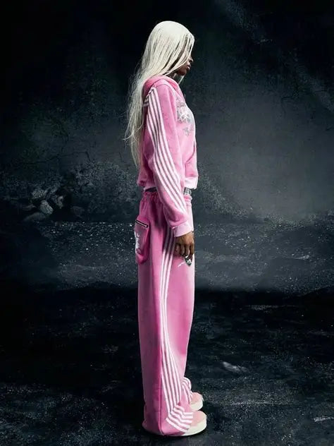 COZY WORLDWIDE ROYAL KNIGHT CLUB WAXED TRACKSUIT PINK