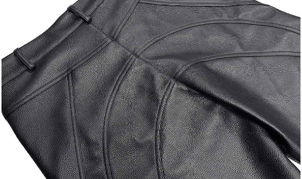 [99CLUB]Biker-Inspired Textured Leather Pants